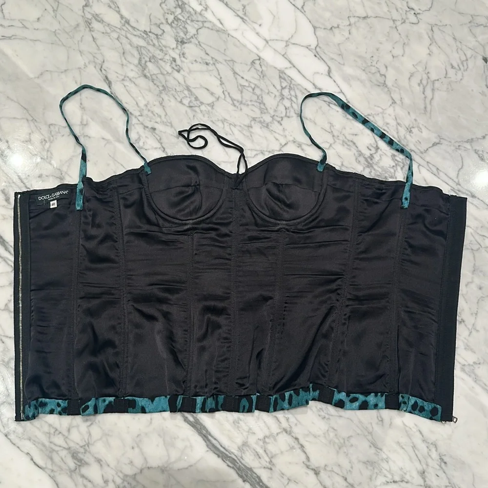 Dolce & Gabbana Turquoise Leopard Corset - Picture 6 of 11